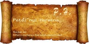 Petényi Hermina névjegykártya